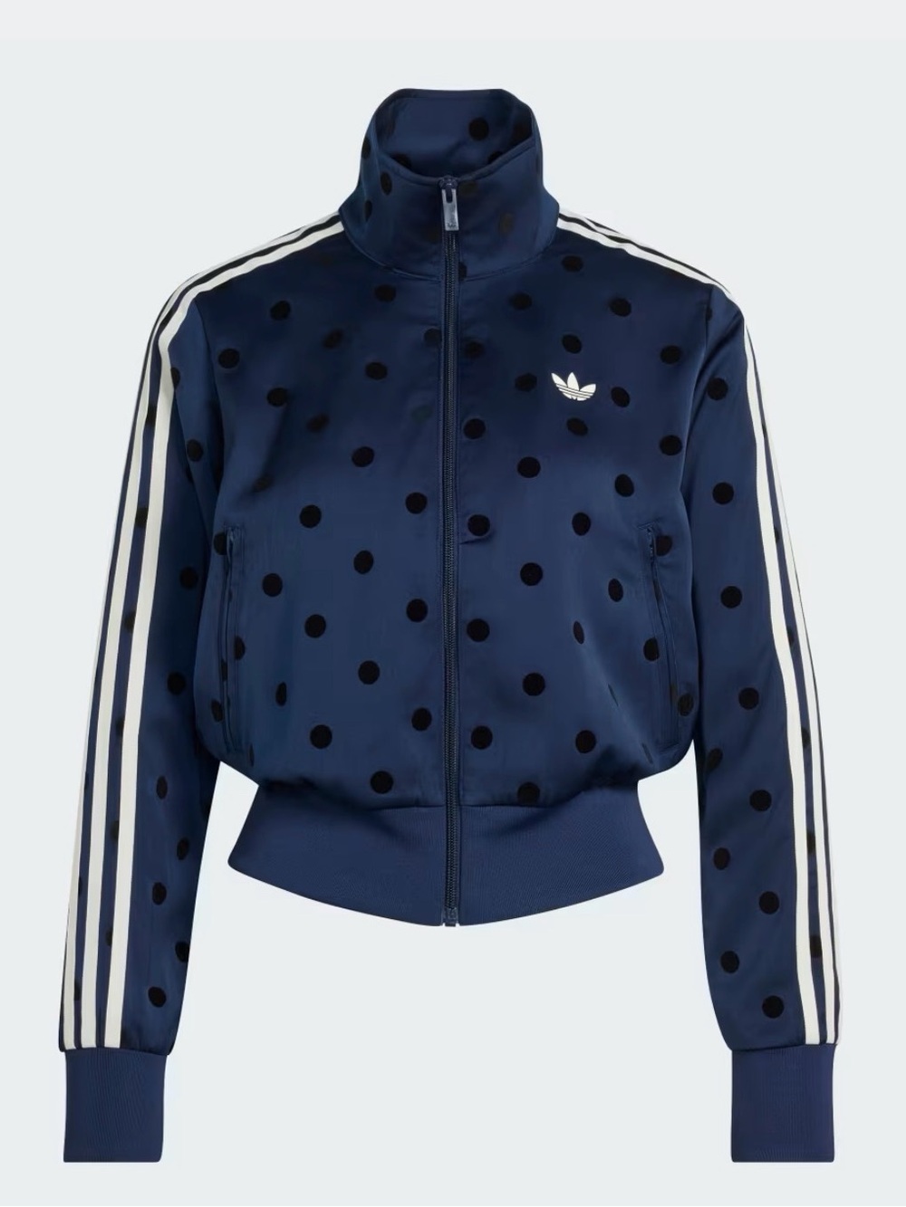 adidas Originals Satin Polka Dots TT Track Jacket in Night Indigo